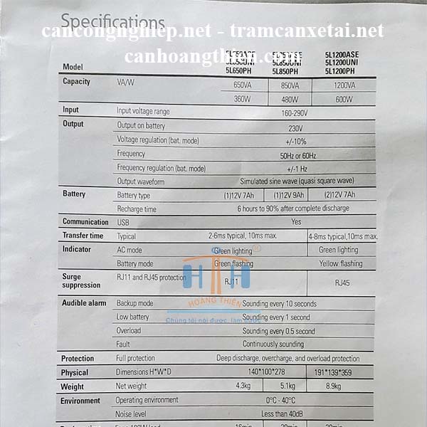 tính năng bộ lưu điện cân điện tử